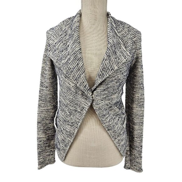 Generation Love Metallic Tweed Flyaway Jacket Gray & White Women's S Preppy - Picture 1 of 12